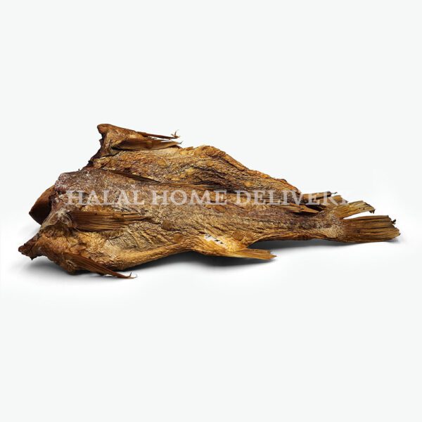 Savor halal excellence with our Halal Smoked Croaker Banga,